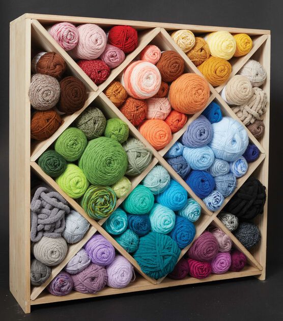 3' x 3' Wood Yarn Storage Cube Organizer by Top Notch, , hi-res, image 2