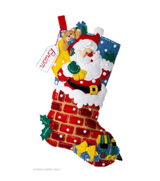 Jolly Deliveries Felt Stocking Applique From Bucilla - Bucilla