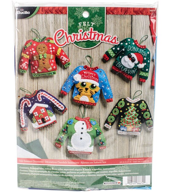 Bucilla Felt Ornaments Applique Kit - Classic Christmas