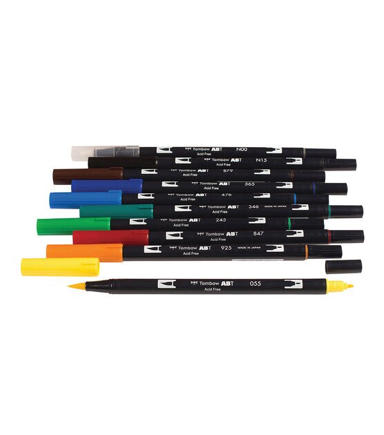 Tombow : Dual Tip Blendable Brush Pens : Primary Colors : Pack Of 6