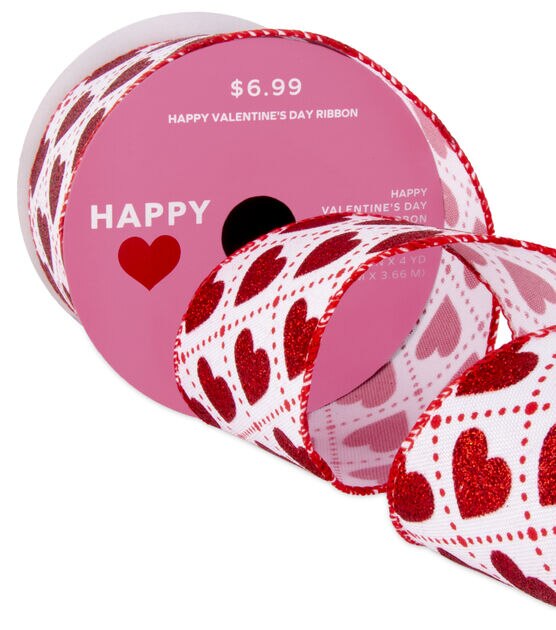 Valentine ribbon Lips XOXO Valentine Ribbon Wired Ribbon Kiss ribbon Burlap  Valentine ribbon Linen 1.5 inch wired