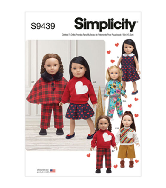 Simplicity S9439 Size 18" Doll Clothes Sewing Pattern