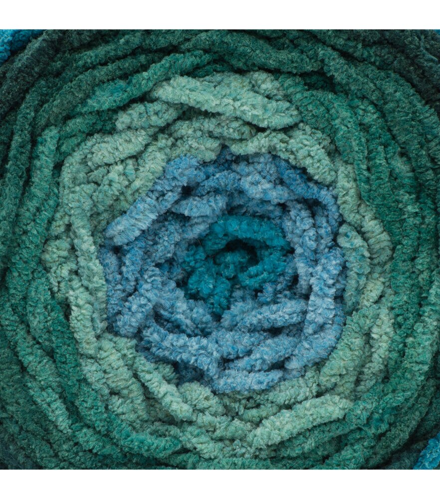Bernat Blanket Ombre 220yds Super Bulky Polyester Yarn, Ocean Teal, swatch, image 1
