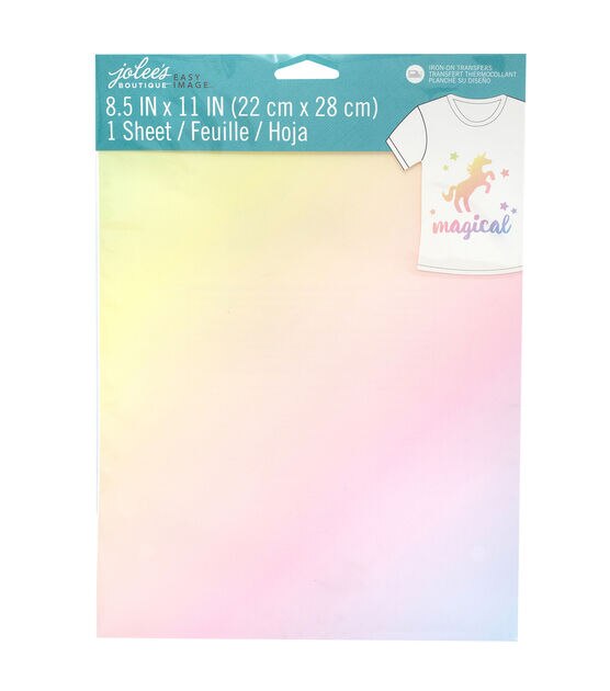 Jolee's Boutique 8.5" x 11" Multicolor Ombre Iron On Transfer Sheet