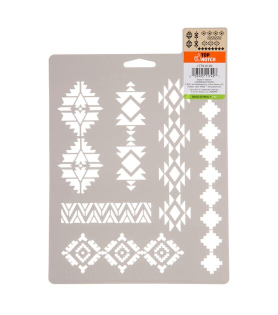 7" x 10" Aztec Border Paper Stencil by Top Notch