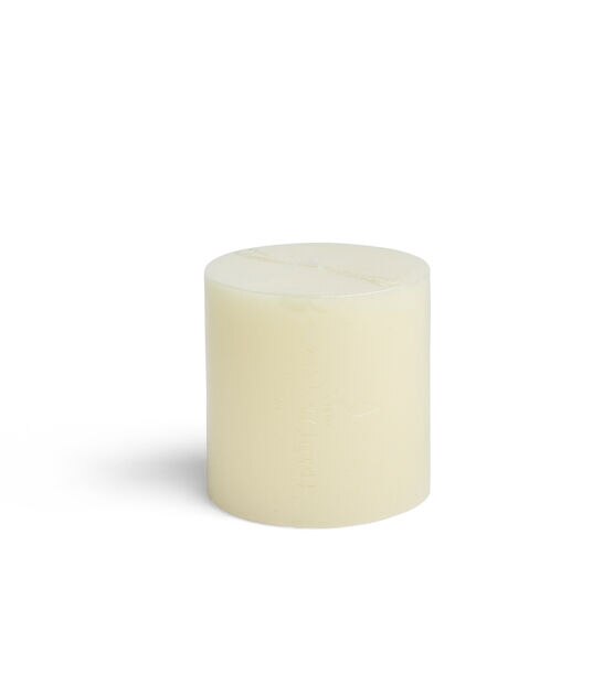 4" x 4" Ivory Unscented Pillar Candle by Hudson 43