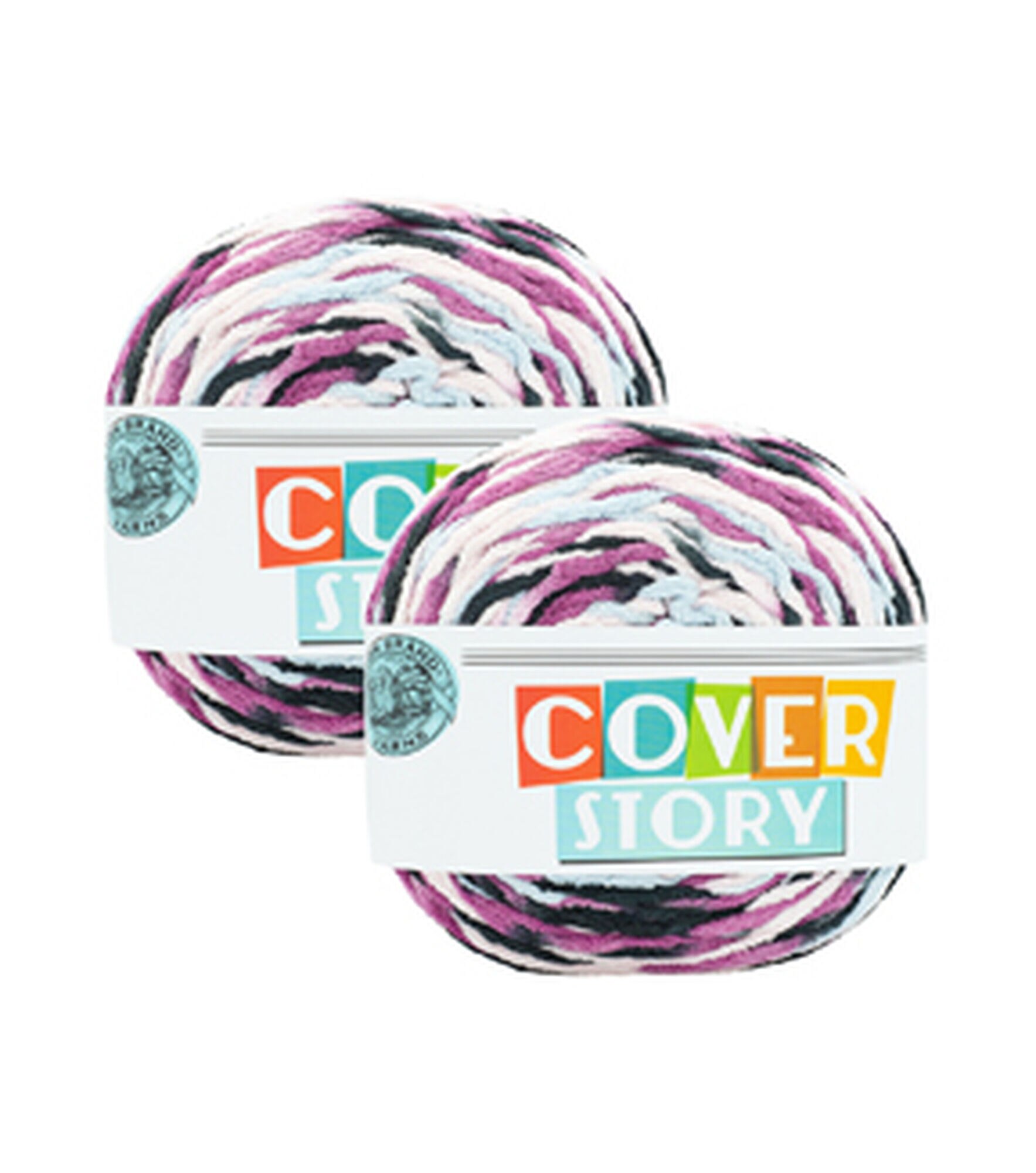 Lion Brand Yarn Cover Story Domino Super Bulky Polyester Multi-color Yarn 1  Cake 
