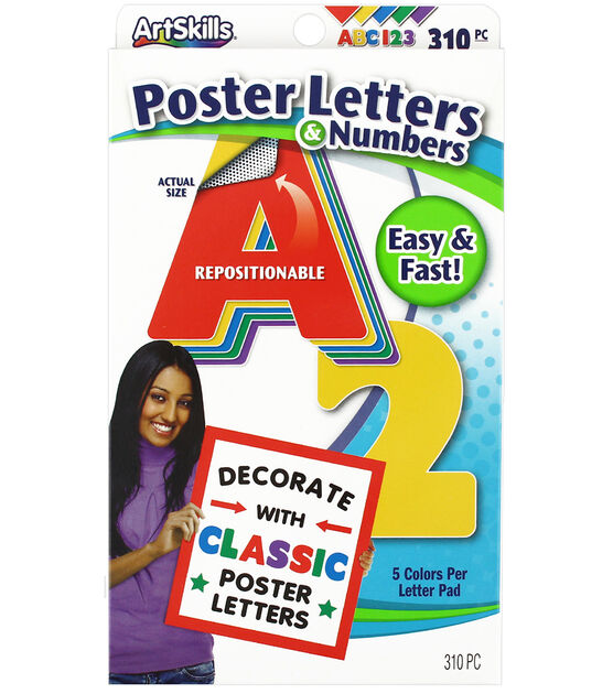 ArtSkills Poster Letters & Numbers, Full Adhesive - 150 pieces
