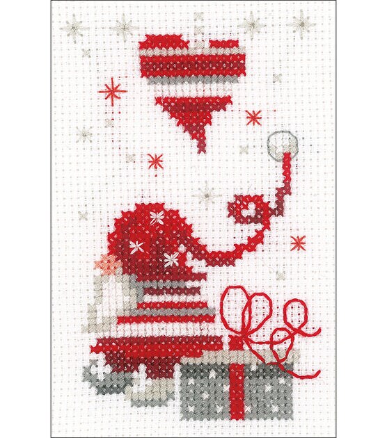Vervaco 4" x 6" Gnomes Greeting Card Counted Cross Stitch Kit 3ct, , hi-res, image 3