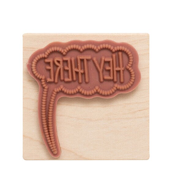 American Crafts Wooden Stamp Hey There, , hi-res, image 3