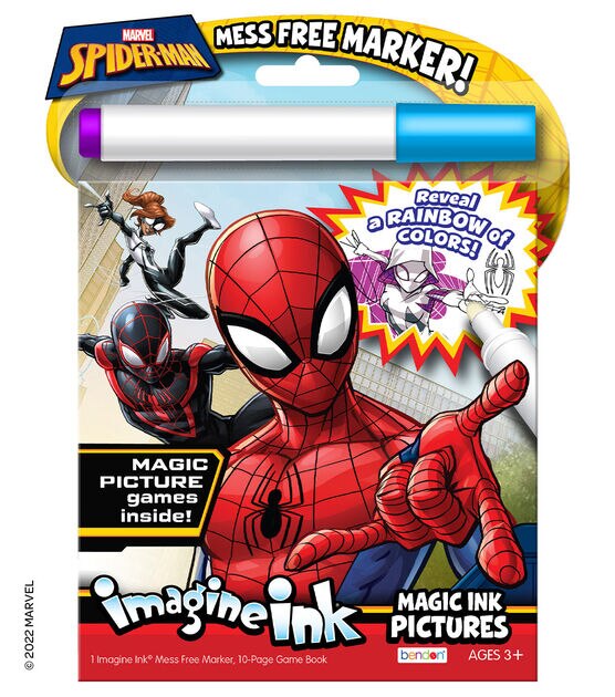 Bendon Marvel Spider Man Board Book & Imagine Ink marker