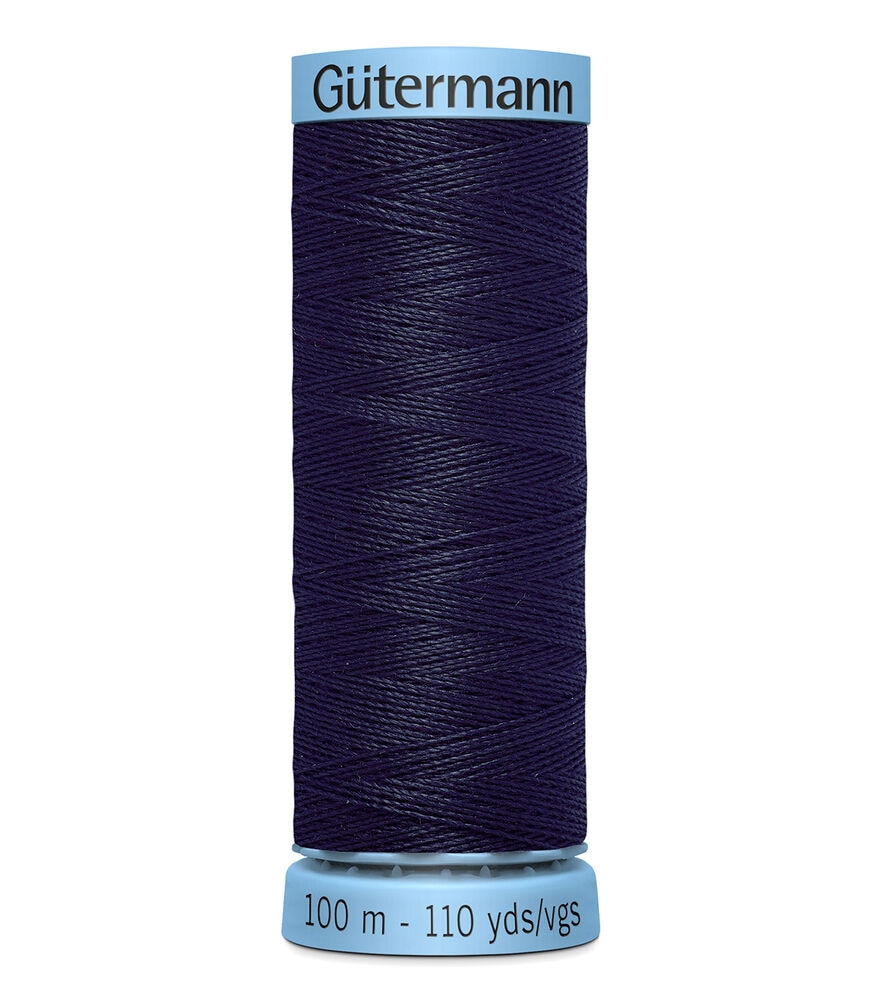 Gutermann 110yd 30wt Silk Thread, 339 Navy, swatch