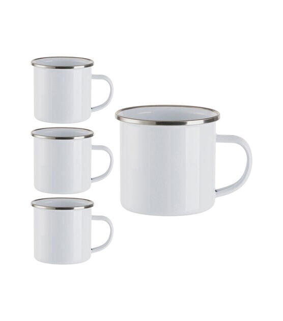 Craft Express 4 Pack of 12 oz White Stainless Steel Sublimation Coffee