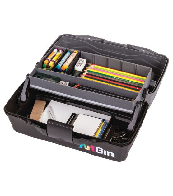 ArtBin 2-Tray Art Supply Box Black/Gray