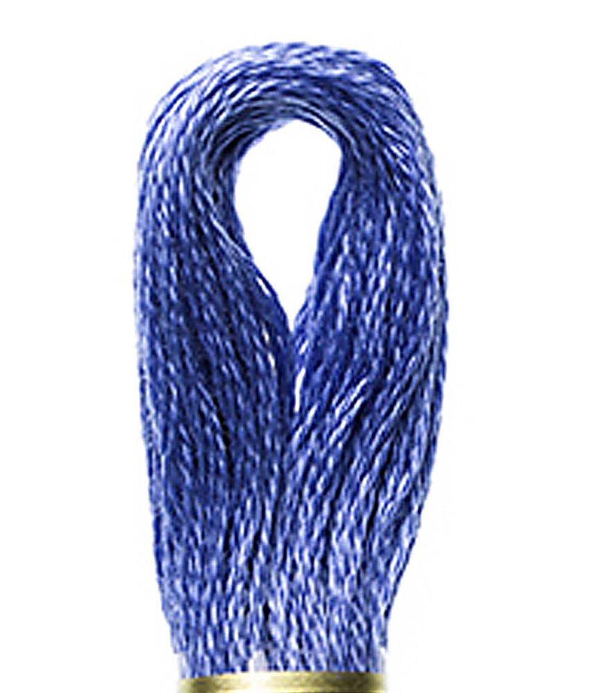 DMC 8.7yd Blues & Purples Cotton Embroidery Floss, 826 Medium Blue, swatch, image 29