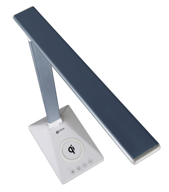 OttLite 22" Blue Entice LED Desk Lamp With Wireless Charging, , hi-res, image 9