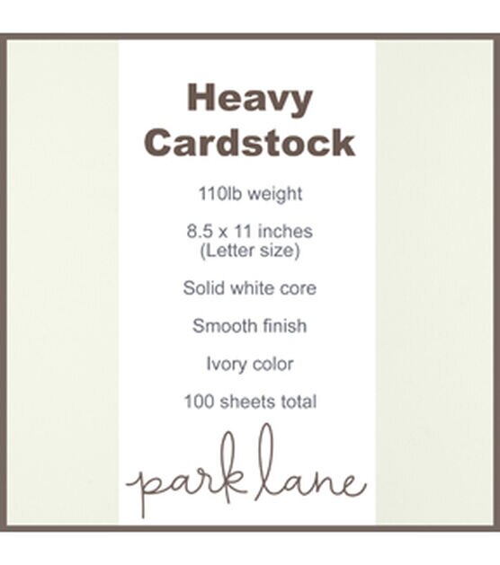 100 Sheet 8.5 x 11 White Smooth Cardstock Paper Pack by Park Lane