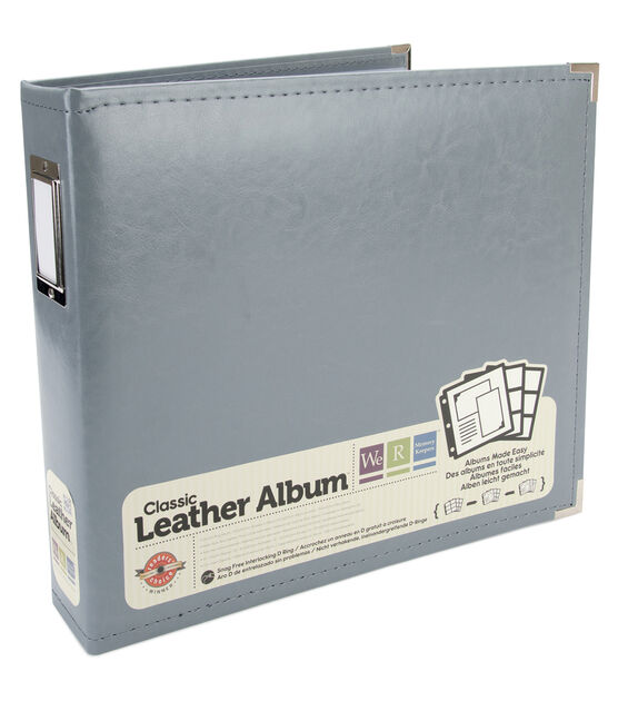12x12 Leather Ring Album: Black - Pebbles In My Pocket