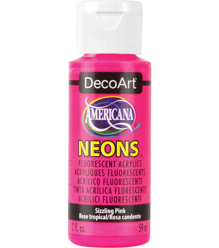 DecoArt Americana Hot Shots 2 fl. oz Acrylic Paint, Sizzling Pink, swatch