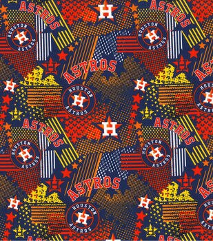 MLB Broadcloth Houston Astros Stars Orange, Quilting Fabric by the Yard