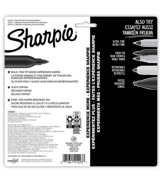 Sharpie Fine Point Permanent Markers - Glam Pop Colors, Set of 5
