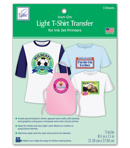 Download June Tailor Light T Shirt Transfer Paper 3 Pkg Joann