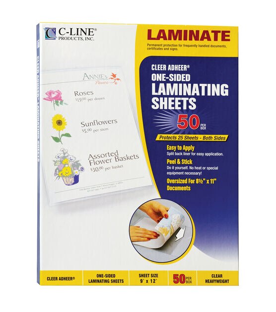 C Line Cleer Adheer 50 Box Laminating Sheets