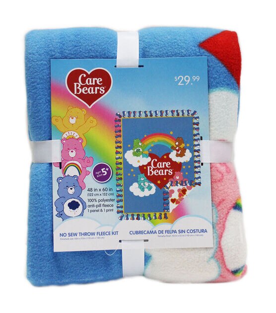 Rainbows Hearts No Sew Fleece Blanket Kits, No Sew Blanket Kit