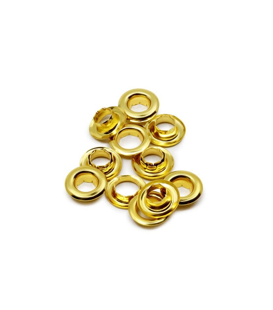 Dritz 1/4" Large Eyelets & Tools, 12 Sets, Brass, , hi-res, image 8