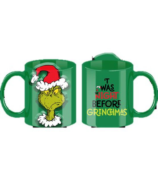 Dr. Seuss The Grinch Face Holiday Coffee Mug Cup 16 Oz Green