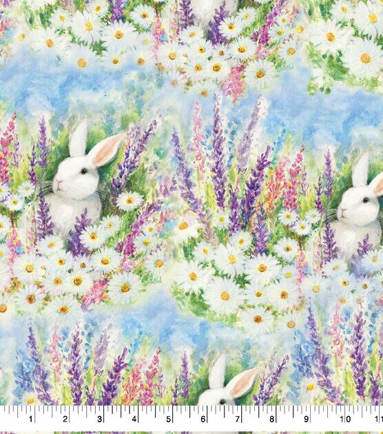 Garden Bunnies Easter Cotton Fabric | JOANN