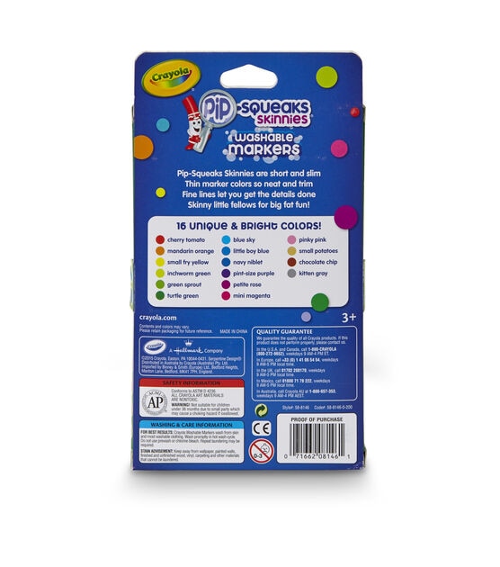 Crayola Pip-Squeaks Washable Markers, Nontoxic - 16 markers