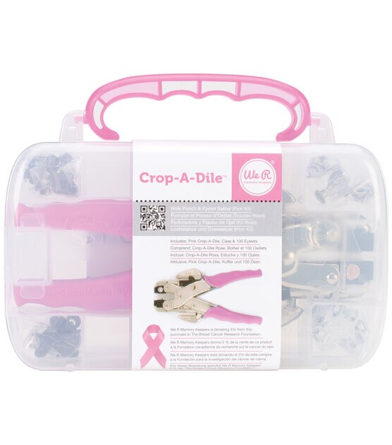 We R Makers Pink Crop-A-Dile Case with 240 Eyelets