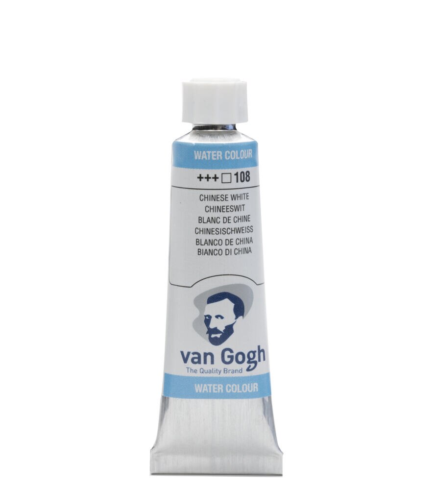 Van Gogh Watercolor Paints 10ml, Chinese White, swatch