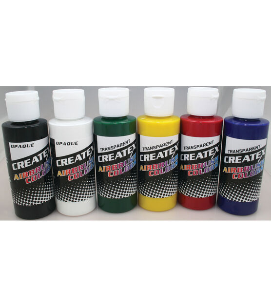 Createx Airbrush Colors - Primary Set Assorted Colors 2oz Set of 6