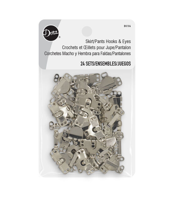 Metal Hooks & Eyes Closure Hook and Bar Fastening No Sew Nickel Hooks Heavy Duty for Clothing Skirt Closures No Sew Hooks for Pants 4 Sets in A Pack