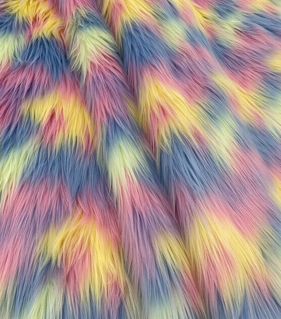 Multi Color Faux Fur Fabric, , hi-res, image 5