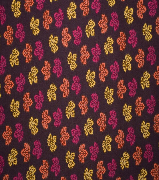 Fall Brown Leaves Cotton Fabric