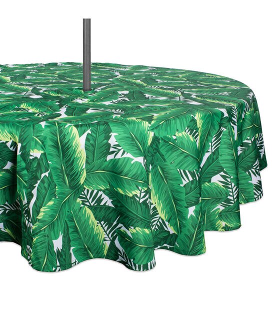 Design Imports Banana Leaf Outdoor Tablecloth Round 60"