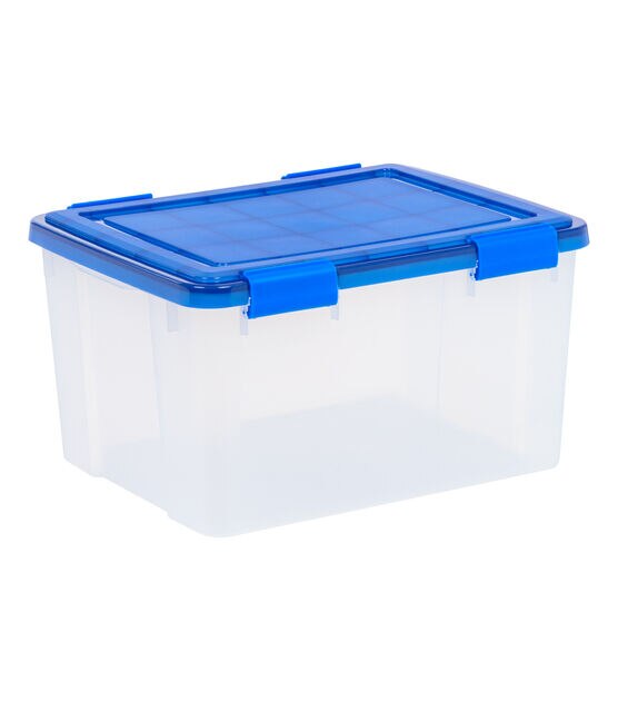 STORAGE BOX CONTAINERS BINS PLASTIC BOXES WITH LIDS STACKABLE TOTES  ORNAMENT 4PK