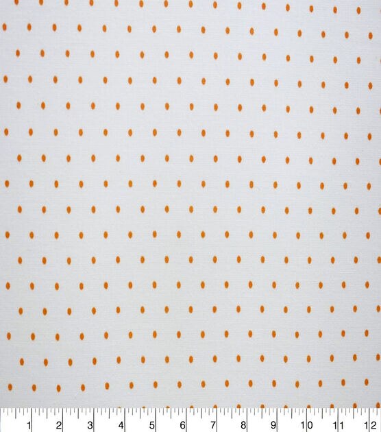 Orange Pin Dots on White Quilt Cotton Fabric by Quilter's Showcase