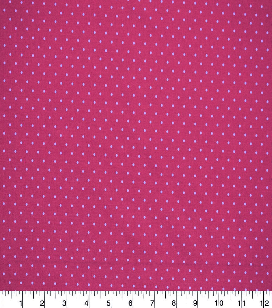 Pin Dots Quilt Cotton Fabric by Quilter's Showcase, Dark Pink, swatch