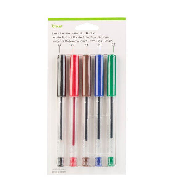 Cricut 0.3mm Multicolor Basics Extra Fine Point Pens 5ct