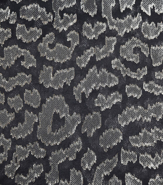 Cheetah Burnout Brocade Black Apparel Fabric, , hi-res, image 2