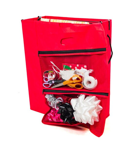 Santa's Bags Red Gift Bag and Tissue Paper Storage Box with Gift