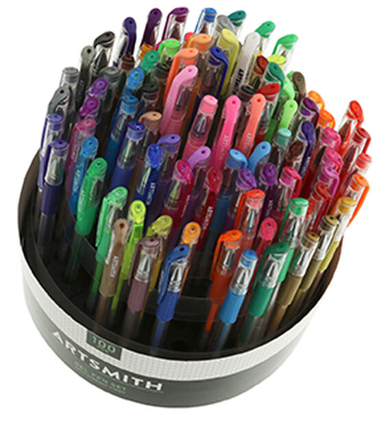 100ct Rainbow Gel Pen Carousel by Artsmith, , hi-res, image 3