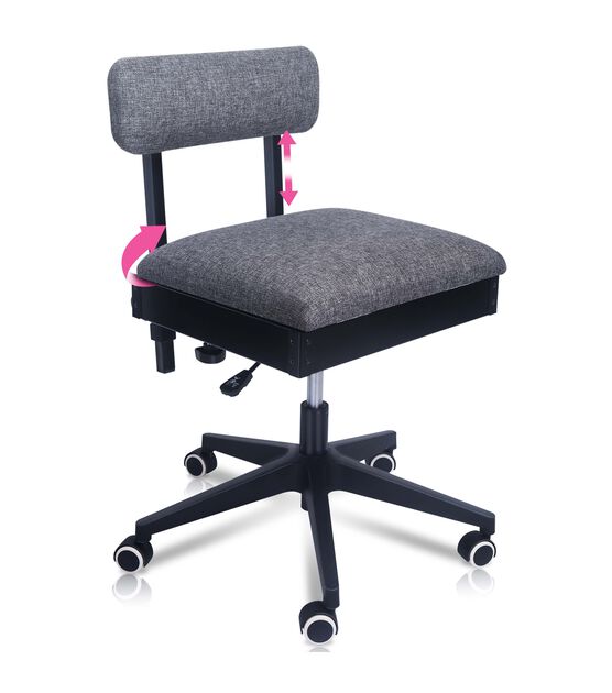 Pink Power Adjustable Height Sewing Craft Chair