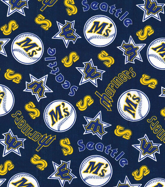 Fabric Traditions Seattle Mariners Flannel Fabric Plaid (2 Yards Min.) - Team Flannel Fabric - Fabric