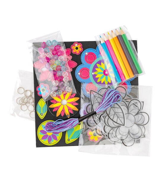 7pc Kids Make It & Bake It Rainbow Heart Suncatcher Kit - Kids Painting Kits - Kids