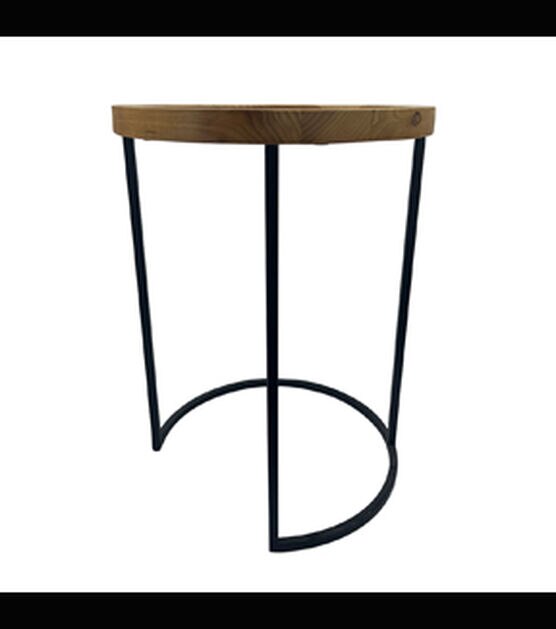 20" Spring Rattan Plant Stand With Iron Legs by Place & Time, , hi-res, image 2